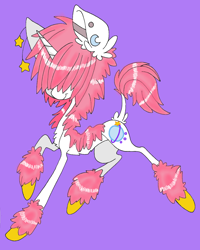 Size: 1078x1350 | Tagged: safe, artist:aspenglowe, oc, oc only, earth pony, pony, concave belly, pink fur, purple background, simple background, skinny, solo, thin, white coat