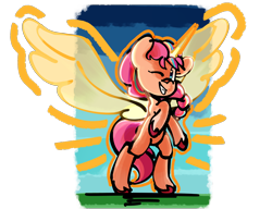 Size: 2600x2000 | Tagged: safe, artist:ronin20181, sunny starscout, alicorn, g5, partially transparent background, race swap, solo, sunnycorn