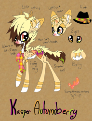 Size: 1275x1672 | Tagged: safe, artist:aspenglowe, oc, oc only, oc:casper autumnberry, pegasus, pony, brown background, reference sheet, simple background, solo