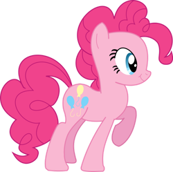 Size: 900x897 | Tagged: safe, artist:littleponyforever, pinkie pie, earth pony, pony, g4, female, mare, raised hoof, simple background, smiling, solo, transparent background, vector