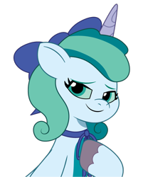 Size: 718x895 | Tagged: safe, artist:prixy05, oc, oc only, oc:prixy, pony, unicorn, g5, my little pony: tell your tale, bow, colored sclera, female, hair bow, horn, mare, neck bow, simple background, solo, transparent background, vector