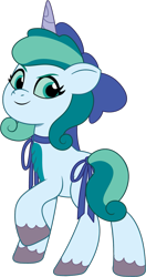 Size: 661x1253 | Tagged: safe, artist:prixy05, oc, oc only, oc:prixy, pony, unicorn, g5, my little pony: tell your tale, bow, colored sclera, female, hair bow, horn, mare, neck bow, rear view, simple background, solo, tail, tail bow, transparent background, vector