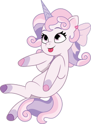 Size: 876x1199 | Tagged: safe, artist:prixy05, oc, oc only, oc:sugar swirl, pony, unicorn, g5, my little pony: tell your tale, :p, bow, female, hair bow, horn, mare, simple background, solo, tongue out, transparent background, vector