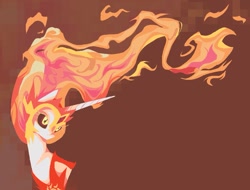 Size: 1077x819 | Tagged: safe, artist:lusie65, daybreaker, alicorn, pony, g4, brown background, bust, female, helmet, mare, peytral, simple background, solo