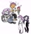 Size: 1803x2048 | Tagged: safe, artist:baegopayohungry, apple bloom, rarity, scootaloo, sweetie belle, human, equestria girls, g4, clothes, colored sketch, cutie mark crusaders, female, guitar, hoodie, musical instrument, siblings, simple background, singing, sisters, sketch, text, white background