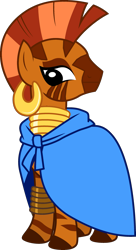 Size: 1657x3057 | Tagged: safe, artist:epicheavytf2, artist:pyrogaming, artist:tourniquetmuffin, edit, vector edit, zecora, pony, zebra, g4, cloak, clothes, female, geno, gold rings, simple background, solo, super mario bros., super mario rpg, transparent background, unamused, vector