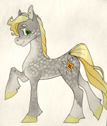 Size: 1620x1900 | Tagged: safe, artist:kavli-kaffel, oc, oc only, earth pony, abstract background, looking at you, male, traditional art