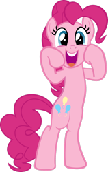 Size: 1600x2527 | Tagged: safe, artist:littleponyforever, pinkie pie, earth pony, pony, g4, .svg available, bipedal, female, mare, open mouth, simple background, solo, transparent background, vector