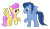 Size: 2885x1689 | Tagged: safe, edit, vector edit, sunny rays, wave chill, pegasus, pony, g4, blue eyes, blue mane, blue pony, blue tail, cute, duo, female, male, mare, pink eyes, pink mane, pink tail, raised hoof, ship:waverays, shipping, simple background, spread wings, stallion, straight, tail, transparent background, vector, wings, yellow pony