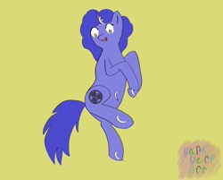 Size: 2360x1894 | Tagged: safe, artist:darkderp, oc, oc only, oc:ultramarine, pony, unicorn, bipedal, feather, fetish, hoof tickling, horn, laughing, solo, tickle fetish, tickling