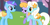 Size: 767x376 | Tagged: safe, screencap, diamond mint, drizzle, serena, earth pony, pegasus, pony, unicorn, g4, my little pony: friendship is magic, pinkie pride, :o, background pony, cropped, female, horn, mare, oooooh, open mouth, trio, trio female