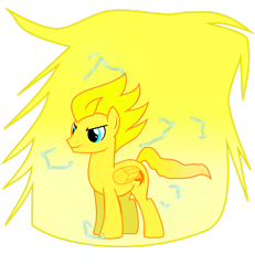 Size: 1280x1385 | Tagged: safe, artist:sonicstreak5344, oc, oc only, pegasus, pony, g4, aura, cyan eyes, dlc, dragon ball, flowing tail, folded wings, lightning, male, pegasus oc, ponified, simple background, smiling, solo, sonic frontiers, sonic frontiers: the final horizon, sonic the hedgehog, sonic the hedgehog (series), sonic x, stallion, super saiyan 2, super sonic, super sonic 2, tail, transformation, transparent background, wings, yellow coat