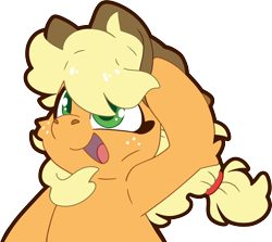 Size: 4485x4007 | Tagged: safe, artist:cutepencilcase, applejack, earth pony, pony, g4, absurd resolution, applejack's hat, bust, colored pupils, cowboy hat, hat, portrait, simple background, smiling, solo, transparent background