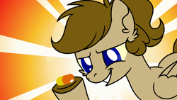 Size: 1920x1080 | Tagged: safe, artist:fuckomcfuck, edit, edited screencap, screencap, oc, oc only, oc:doodles, pegasus, pony, pill, solo, sunburst background