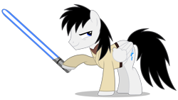 Size: 8905x5028 | Tagged: safe, artist:creedyboy124, oc, oc only, oc:shane park, pegasus, pony, base used, crossover, jedi, lightsaber, male, pegasus oc, simple background, solo, stallion, stallion oc, star wars, transparent background, weapon, wings