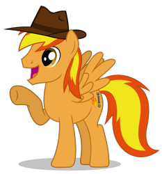 Size: 5680x6093 | Tagged: safe, artist:creedyboy124, oc, oc only, oc:firey ratchet, pegasus, pony, accessory, base used, detective, happy, hat, male, pegasus oc, simple background, solo, stallion, stallion oc, transparent background, wings