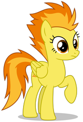 Size: 4131x6101 | Tagged: safe, artist:creedyboy124, spitfire, pegasus, pony, g4, base used, canon, female, mare, missing accessory, raised hoof, simple background, solo, standing, stare, transparent background