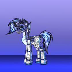 Size: 3000x3000 | Tagged: safe, artist:darklight1315, oc, oc only, oc:doom mare, cyborg, cyborg pony, pony, unicorn, fallout equestria, augmentation, augmented, concept art, cybernetic legs, doctor doom, fallout equestria: mayday, female, gem, horn, implants, mare, marvel, mask, q, solo