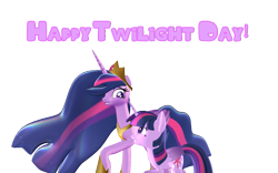 Size: 1920x1200 | Tagged: safe, artist:puzzlshield2, twilight sparkle, alicorn, pony, g4, 3d, duality, mmd, older, older twilight, older twilight sparkle (alicorn), png, princess twilight 2.0, self paradox, self ponidox, simple background, sparkly mane, time paradox, transparent background, twilight sparkle (alicorn), twilight sparkle day