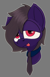 Size: 510x781 | Tagged: safe, artist:cotarsis, oc, oc only, oc:prpout, bat pony, pony, gray background, looking at you, silly, simple background, solo