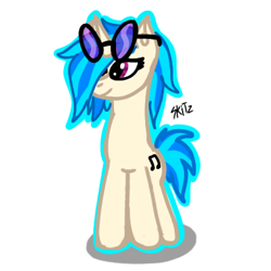 Size: 390x390 | Tagged: safe, dj pon-3, vinyl scratch, pony, unicorn, g4, cute, female, horn, mare, simple background, standing, white background