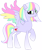 Size: 5776x6884 | Tagged: safe, artist:shootingstarsentry, oc, oc only, oc:flora, pegasus, pony, absurd resolution, art trade, base used, bobcut, colored wings, concave belly, eyelashes, female, female oc, fringe, gradient legs, green eyes, long tail, looking back, mare, mare oc, multicolored mane, multicolored tail, multicolored wings, multicolored wingtips, pegasus oc, purple coat, short hair, simple background, slender, smiling, solo, spread wings, standing, standing on three hooves, striped mane, striped tail, tail, thin, transparent background, wings