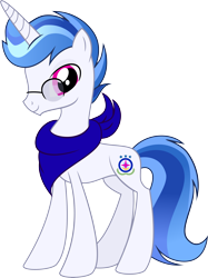 Size: 5495x7328 | Tagged: safe, artist:shootingstarsentry, oc, oc only, oc:glory star, pony, unicorn, absurd resolution, art trade, bandana, base used, blue mane, blue tail, concave belly, glasses, gradient mane, gradient tail, horn, lidded eyes, long horn, male, male oc, neckerchief, pink eyes, profile, round glasses, simple background, slender, smiling, solo, stallion, stallion oc, tail, thin, three toned mane, three toned tail, transparent background, unicorn horn