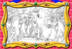 Size: 432x294 | Tagged: artist needed, safe, earth pony, pony, g3, official, apple, concept art, female, food, hot air balloon, mare, solo