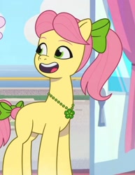 Size: 1142x1477 | Tagged: safe, screencap, posey bloom, earth pony, pony, g5, mane melody, my little pony: tell your tale, cropped, mane melody (location), solo