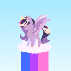 Size: 1800x1800 | Tagged: safe, artist:meteor s, twilight sparkle, alicorn, pony, g4, bisexual, cloud, no face, on a cloud, solo, standing on a cloud, twilight sparkle (alicorn)