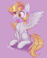 Size: 1048x1290 | Tagged: safe, artist:meteor s, derpy hooves, pegasus, pony, g4, solo, spread wings, tongue out, wings