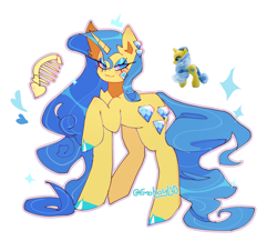 Size: 2048x1775 | Tagged: safe, artist:emoboy130, lemony gem, pony, unicorn, g4, brush, diamond earring, ear piercing, earring, female, hoof polish, horn, jewelry, mare, not lemon hearts, piercing, simple background, toy reference, white background