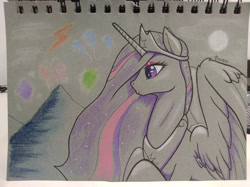 Size: 2217x1662 | Tagged: safe, artist:edgarkingmaker, twilight sparkle, alicorn, pony, g4, colored pencil drawing, eyeshadow, female, makeup, mare, older, older twilight, older twilight sparkle (alicorn), princess twilight 2.0, purple eyeshadow, solo, traditional art, twilight sparkle (alicorn)