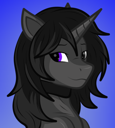 Size: 1000x1112 | Tagged: safe, ai assisted, ai content, artist:rugalack moonstar, oc, oc only, oc:rugalack moonstar, unicorn, horn, male, simple background