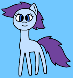 Size: 753x808 | Tagged: safe, artist:the-rainbow-nigga420, blue belle, earth pony, pony, g1, g4, blue background, bluebellebetes, closed mouth, cute, female, g1 to g4, generation leap, mare, ms paint, simple background, smiling, solo