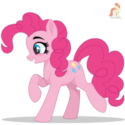 Size: 2676x2676 | Tagged: safe, artist:r4hucksake, pinkie pie, earth pony, pony, g4, base used, blushing, cute, diapinkes, dock, female, mare, raised hooves, simple background, smiling, solo, tail, transparent background