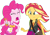 Size: 3630x2520 | Tagged: safe, edit, edited screencap, editor:mrtoonlover83, screencap, pinkie pie, sunset shimmer, human, equestria girls, g4, background removed, bare shoulders, clothes, duo, duo female, female, not a vector, one-piece swimsuit, pinkie pie swimsuit, simple background, sleeveless, swimsuit, transparent background