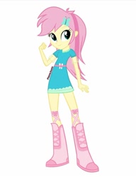 Size: 736x959 | Tagged: safe, artist:flame.byxix, rainbow dash, human, equestria girls, g4, boots, clothes, equestria girls redesign, high heel boots, shirt, shoes, simple background, skirt, solo, white background