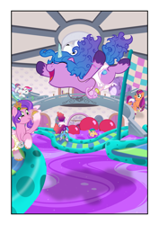 Size: 2893x4092 | Tagged: safe, artist:nitei, hitch trailblazer, izzy moonbow, misty brightdawn, pipp petals, sunny starscout, zipp storm, earth pony, pegasus, pony, unicorn, g4, g5, my little pony: tell your tale, the tinytrot, balancing, ball, balloon, belly flop, bracelet, bridge, cellphone, coat markings, crystal brighthouse, diaper, diaper fetish, diving, eyes closed, fetish, finish line, folded wings, friendship bracelet, g5 to g4, generation leap, glitter, gradient hooves, gritted teeth, happy, hoof hold, horn, jewelry, jumping, looking down, looking up, mane stripe sunny, music notes, nervous, non-baby in diaper, pacifier, partially submerged, phone, raised hoof, rebirth misty, rope bridge, smartphone, smiling, socks (coat markings), spread arms, spread wings, teeth, twilight sparkle's cutie mark, unshorn fetlocks, walking, wings