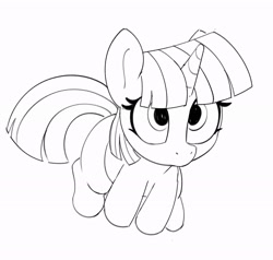 Size: 2048x1950 | Tagged: safe, artist:pabbley, twilight sparkle, pony, g4, black and white, cute, female, grayscale, high angle, looking at you, looking up, looking up at you, mare, missing cutie mark, monochrome, simple background, solo, twiabetes, white background