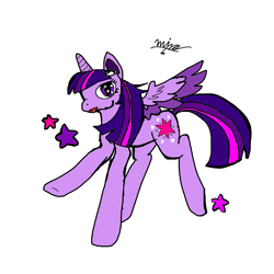 Size: 941x941 | Tagged: safe, artist:michellethet-34, twilight sparkle, alicorn, pony, g4, female, mare, simple background, solo, stars, twilight sparkle (alicorn), white background