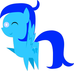 Size: 1088x1047 | Tagged: safe, artist:carrotorangelight, oc, oc only, oc:blue flutterfly, original species, pegasus, pony, youkai, looking at you, one eye closed, pointy ponies, simple background, solo, spread wings, transparent background, wings, wink, winking at you