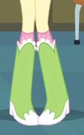 Size: 119x191 | Tagged: safe, screencap, fluttershy, equestria girls, g4, boots, boots shot, clothes, cropped, high heel boots, legs, pictures of legs, polka dot socks, shoes, socks, solo