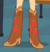 Size: 176x184 | Tagged: safe, editor:palmman529, screencap, applejack, equestria girls, g4, boots, boots shot, cowboy boots, cropped, high heel boots, legs, pictures of boots, pictures of legs, shoes, solo