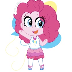 Size: 1080x1080 | Tagged: safe, artist:imtailsthefoxfan, pinkie pie, human, equestria girls, g4, chibi, cutie mark, cutie mark background, simple background, solo, white background