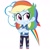 Size: 1080x1080 | Tagged: safe, artist:imtailsthefoxfan, rainbow dash, human, equestria girls, g4, chibi, cutie mark, cutie mark background, simple background, solo, white background