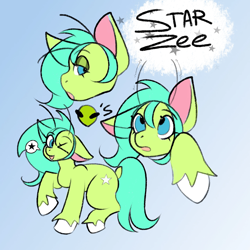 Size: 2560x2560 | Tagged: safe, artist:namelessplaza, oc, oc only, oc:starzie, alien, reference, sketch, solo, stars