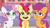 Size: 2400x1350 | Tagged: safe, artist:prixy05, apple bloom, scootaloo, sweetie belle, earth pony, pegasus, pony, unicorn, g4, g5, my little pony: tell your tale, pippsqueaks forever, bow, character swap, cutie mark crusaders, female, filly, foal, g4 to g5, generation leap, hair bow, horn, sparkly eyes, tail, tail bow, trio, trio female, wingding eyes