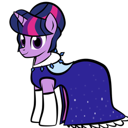 Size: 800x800 | Tagged: safe, artist:lunascastle, twilight sparkle, alicorn, pony, g4, alternate hairstyle, clothes, cute, dress, evening gloves, female, gloves, gown, long gloves, mare, smiling, solo, twiabetes, twilight sparkle (alicorn)