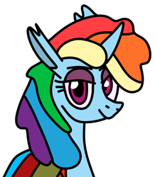 Size: 670x768 | Tagged: safe, artist:jadeharmony, rainbow dash, changeling, g4, changelingified, cute, dashabetes, eyeshadow, female, lidded eyes, makeup, mare, simple background, smiling, smirk, solo, species swap, transparent background